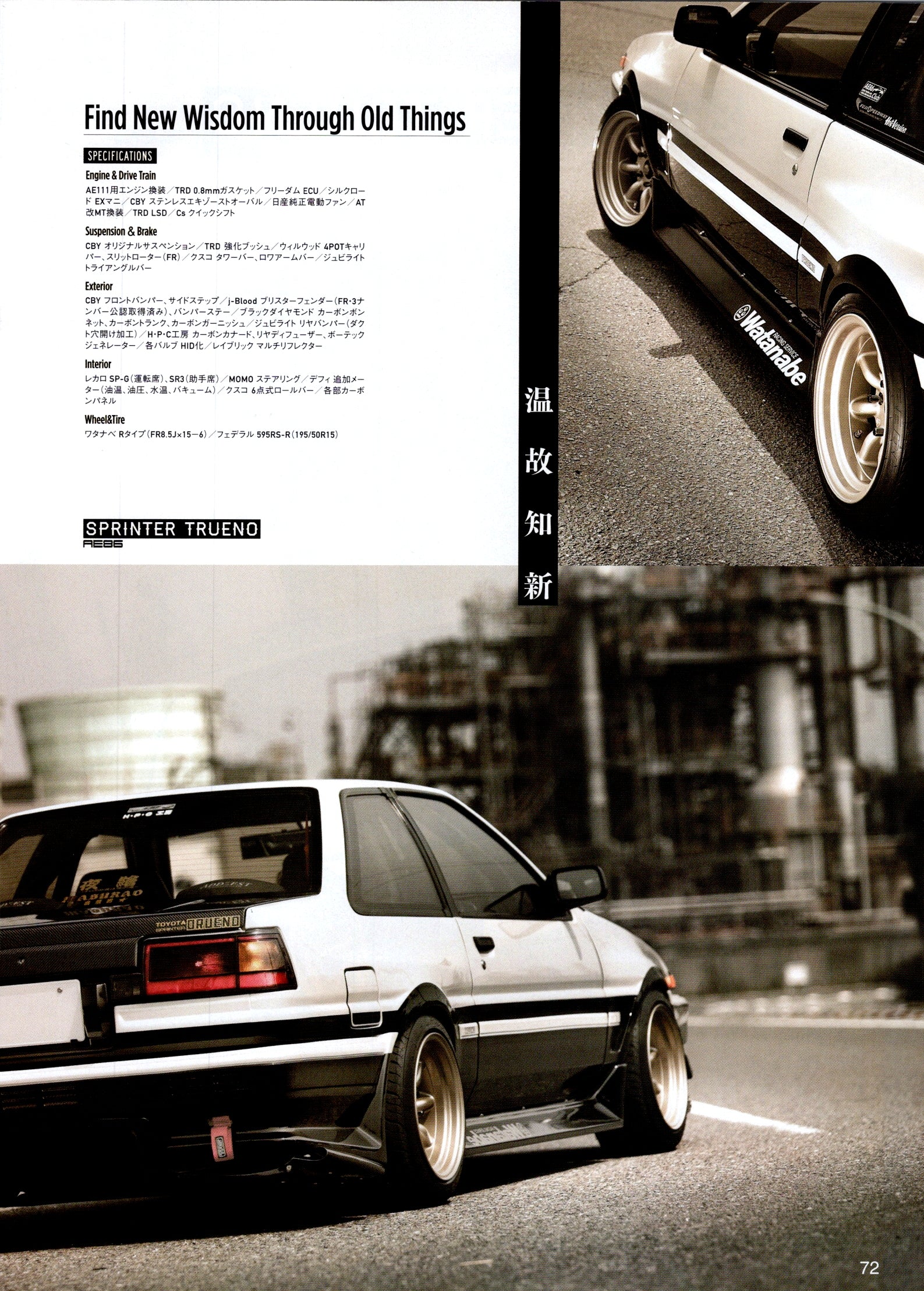 TOYOTA SPRINTER TRUENO collection From Japan (8X11)-SINGLE