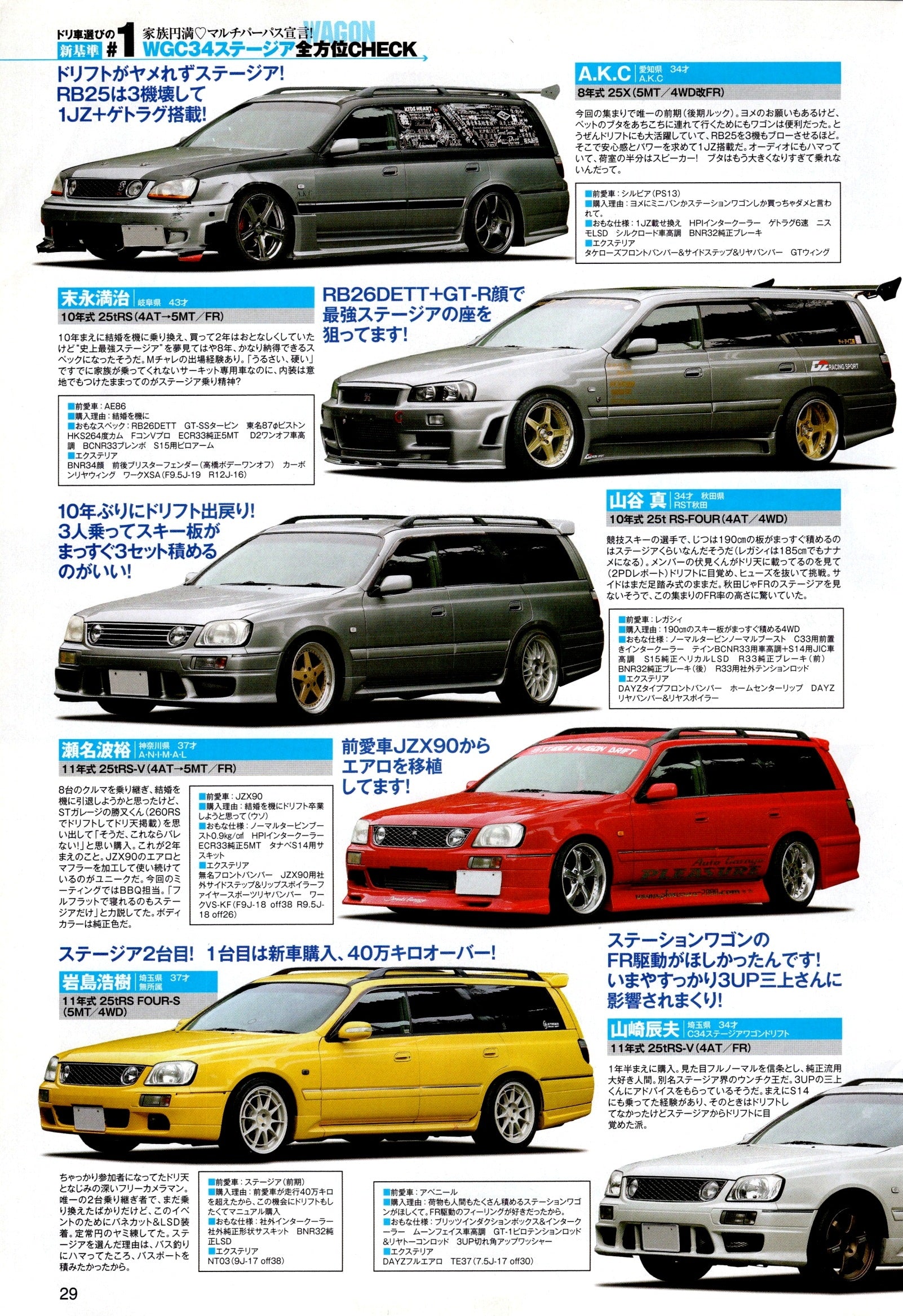 NISSAN STAGEA WGC34 X collection  from Japan (16X11)-SET