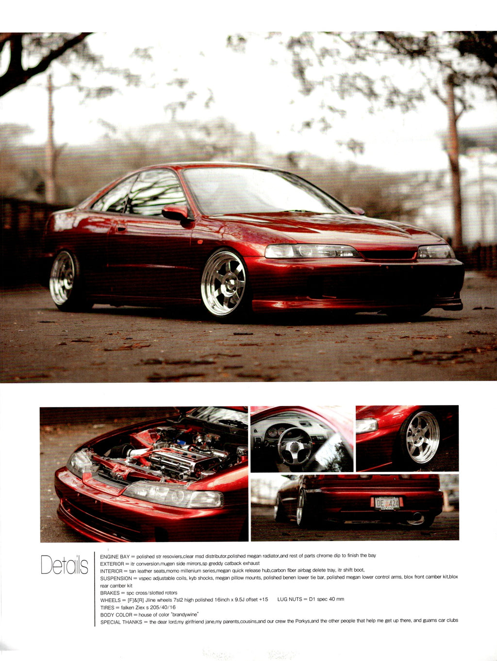 ACURA INTEGRA RS collection From Japan (16X11)-SET